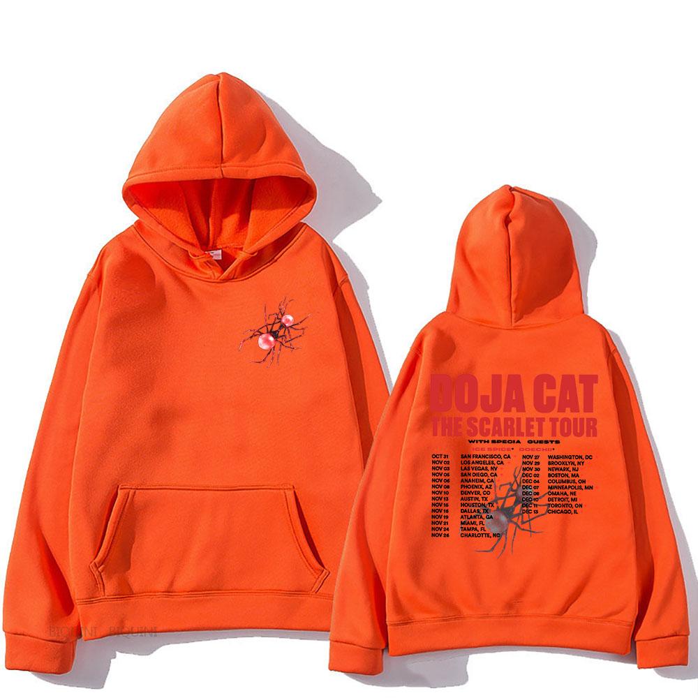 Толстовки с капюшоном Doja Cat The Scarlet Tour с длинным рукавом для мужчин и женщин, удобные весенние флисовые повседневные пуловеры