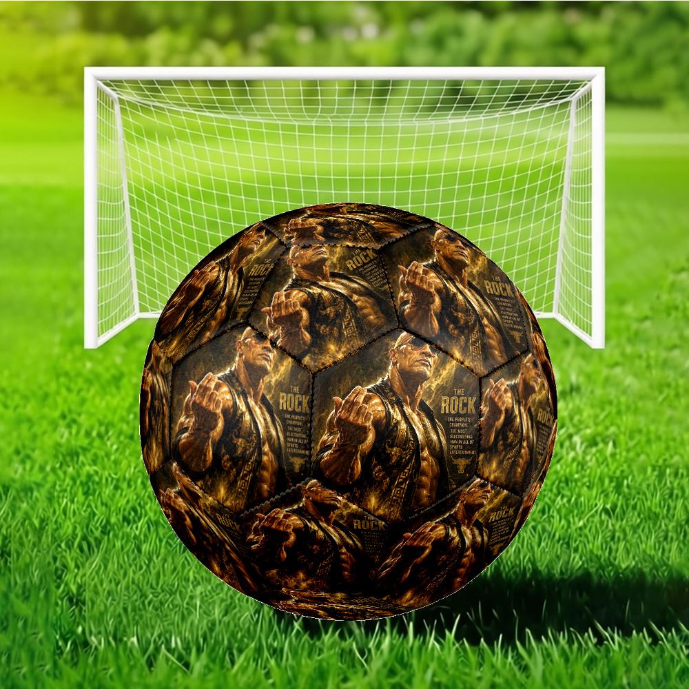 The Rock's Power Pose Soccer Ball Size 5 Soccer Ball, Machine-stitched, Soft and Comfortable, Suitable for Training and Matches Fan Gift