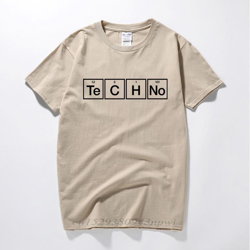 Techno Slogan Print Tshirt Periodic Table Graphic Design Music Tee House Top Summer Fashion Streetwear Camiseta Masculina