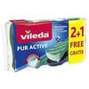 Губка - VILEDA - Glitzi Pur Active - 3 штуки - Специальная для тефлона - Не царапающая