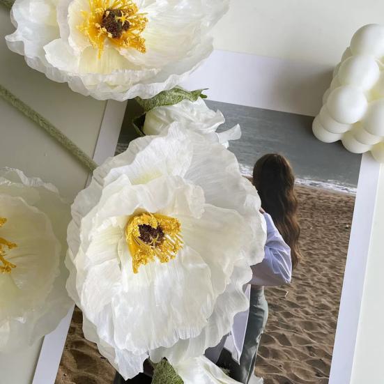 41,34 дюйма Искусственные цветы мака-самосейки с длинным стеблем Реалистичные поддельные полевые маки для напольной вазы Домашний декор для помещений Свадебное мероприятие