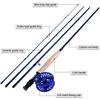 Fly Fishing Rod Combos 2.7M Portable Rod and CNC-machined Metal Fly Fishing Reel Fishing Full Kits