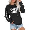 Women's Fashionable, Casual, Comfortable Round-neck, Hooded, Long-sleeved, Rugby-print Warm Sweater