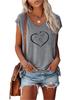 Women Fashion Printed Top Summer V Collar Tee Shirt Ladies Casual Short Sleeve T-shirt
