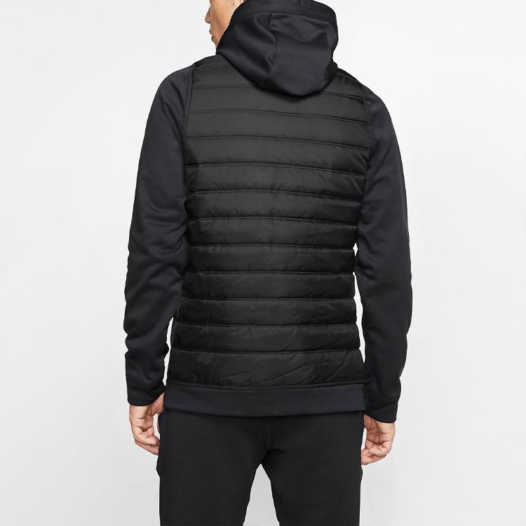 Nike Теплая однотонная спортивная тренировочная хлопковая куртка с капюшоном, мужская верхняя одежда, черная BV6299-010