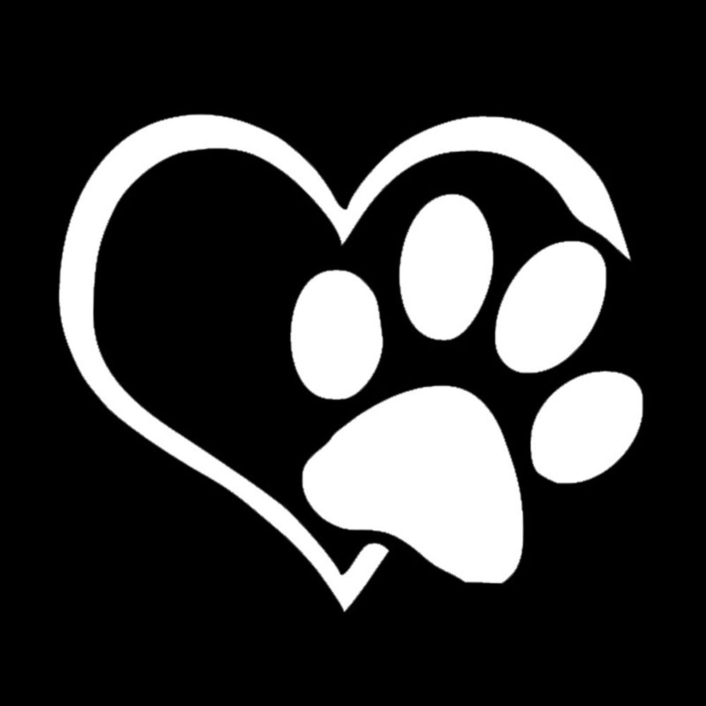 4 Colors Dog Cat Lovely Pet Footprint Window Decal Car Reflective Sticker Heart Paws