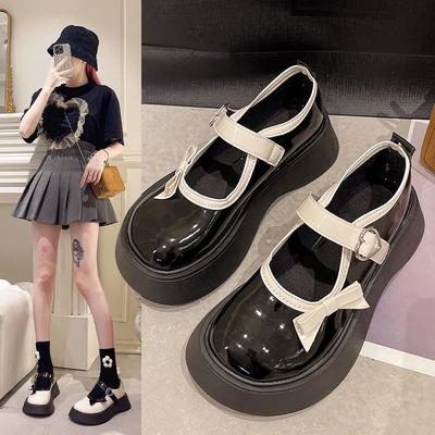 Модные женские кожаные туфли Harakuju Lolita Shoes для девочек-студенток с милым бантом Mary Jane Shoes с круглым носком на платформе JK Uniform Shoes