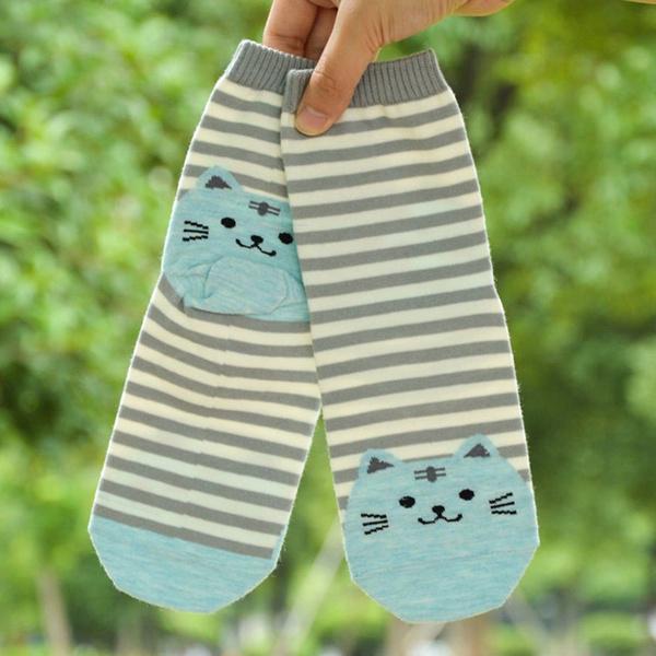 Популярные хлопковые короткие носки с милыми животными и котами для женщин и девочек