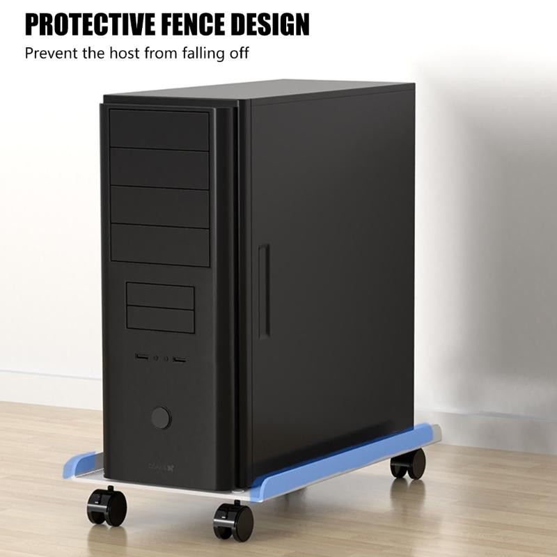 Мобильная подставка для ЦП для ПК Регулируемая подставка для компьютерного корпуса на 4 колесах Подставка для ЦП под стол для отвода тепла