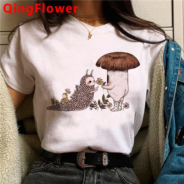 Kawaii футболка с грибами, женская одежда kawaii, уличная одежда 2021 года, японская винтажная летняя верхняя одежда в стиле Харадзюку