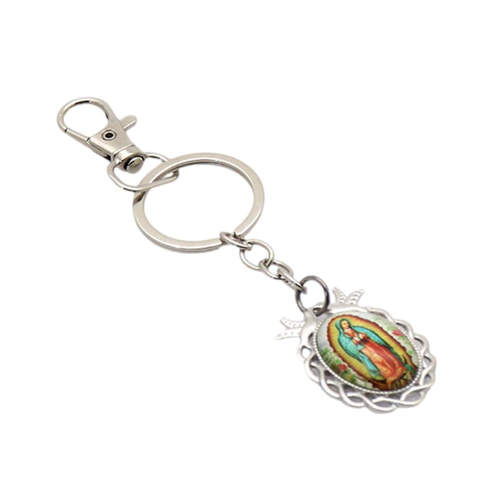 Our Lady of Guadalupe Keychains Key Hanging Ornament Alloy Texture Perfect for Christian Celebrations and Event