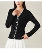 Lace Patchwork V-Neck Knitted Cardigan Jacket