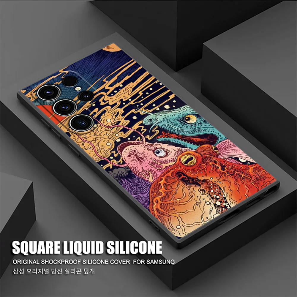 Японская культура Волна Дракона Аниме Чехол S26 Ultra Для Samsung Galaxy S26 S25 S24 S23 S20 S21 FE S22 Ultra Plus Чехлы Чехол для телефона