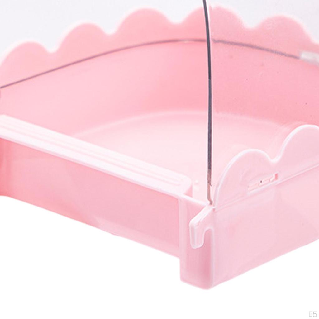 Bird Bath Bathtub Hanging Food Tray Shower Caged Parrot Bathing Tub for Budgerigar Finch