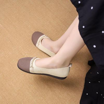 Модные туфли для мамы, маленькая тонкая подошва, сетчатые, дышащие и легкие, новинка лета и осени 2025 года, удобные женские тканевые туфли на мягкой подошве в старом пекинском стиле