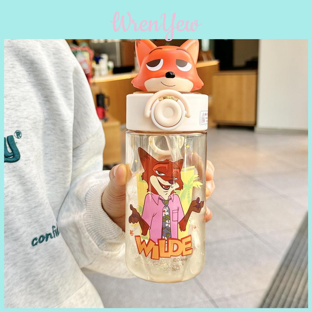 Zootopia Nick And Judy Plastic Straw Cup With Tritan Material For Kids