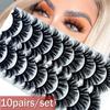 Wispies Fluffy Multilayered Effect False Eyelashes Full Volume Thick Lash Extension 3D Mink Hair