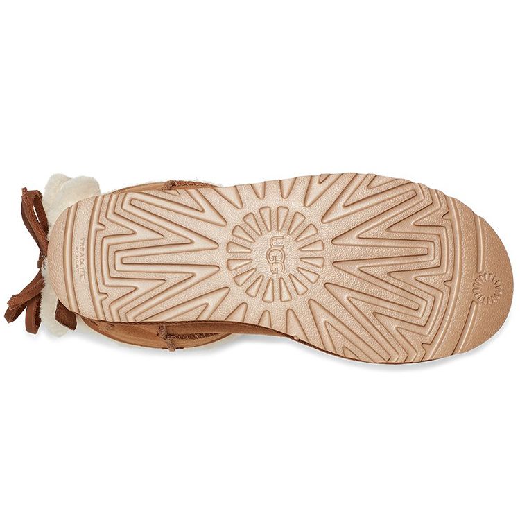 UGG Классические Короткие Теплые Прочные Двойной Бант Флисовые Снежные Сапоги Женские Сапоги Каштановый 1127131-CHE