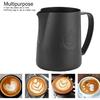 Milk Frothing Pitcher, 304 Stainless Steel Milk Frothing Cup Coffee Art Making Latte Cup, Black Matte, 13.5/20oz(20 OZ)