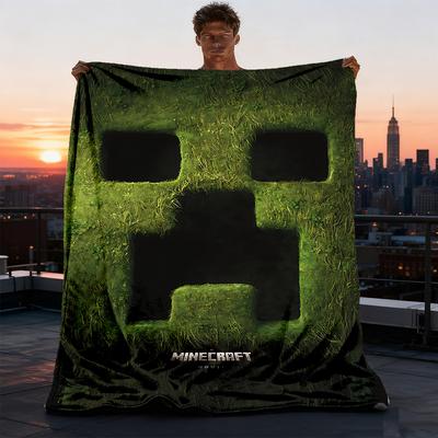 1 шт. Плед Minecraft для улицы, легкий фланелевый плед для путешествий, кемпинга, гостиной, дивана, кресла, мягкий