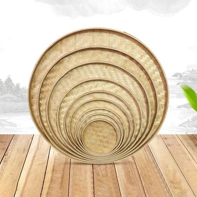 Новое поступление Корзина для фруктов и хлеба Плетеная корзина для фруктов и хлеба Бамбуковое сито Сделай сам Декоративные подносы для хранения Плот Круглая совок