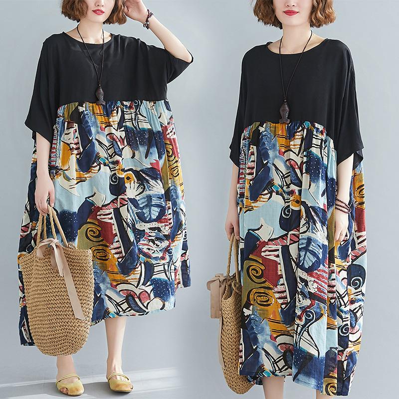 Anteef Комбинированное свободное платье