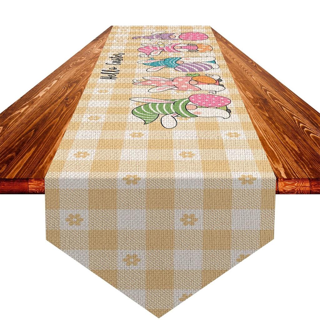 Easter Rabbit Table Easter Bunny Floral Table Cloth With Patterns Spring Easter Holiday Party