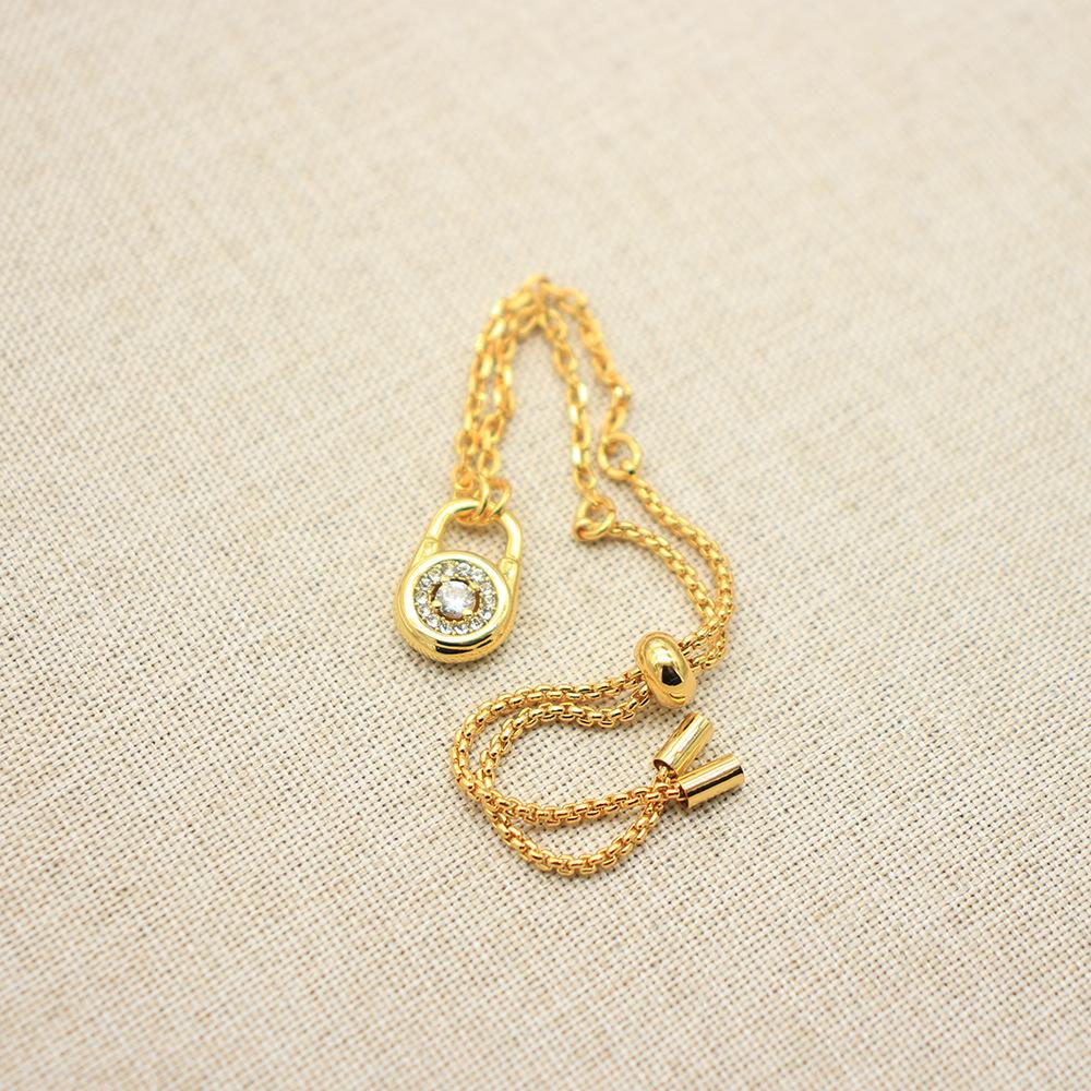 Роскошный женский медный ювелирный набор с золотым покрытием: Ожерелье & браслет