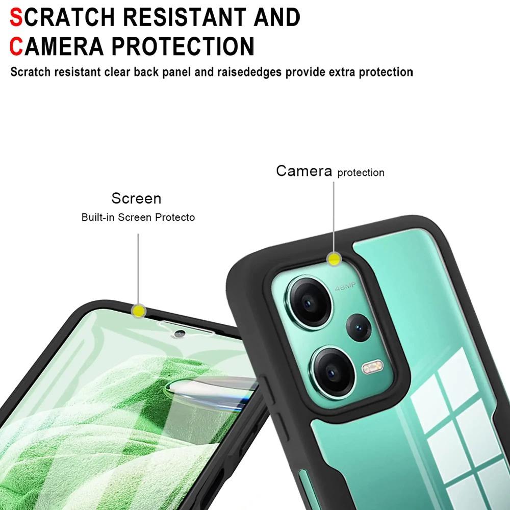 Для Redmi Note 13 Pro Plus 360 Полностью противоударный силиконовый чехол Для Redmi Note 12 Pro 13C 12C 12S A3 Чехол со встроенной защитой экрана