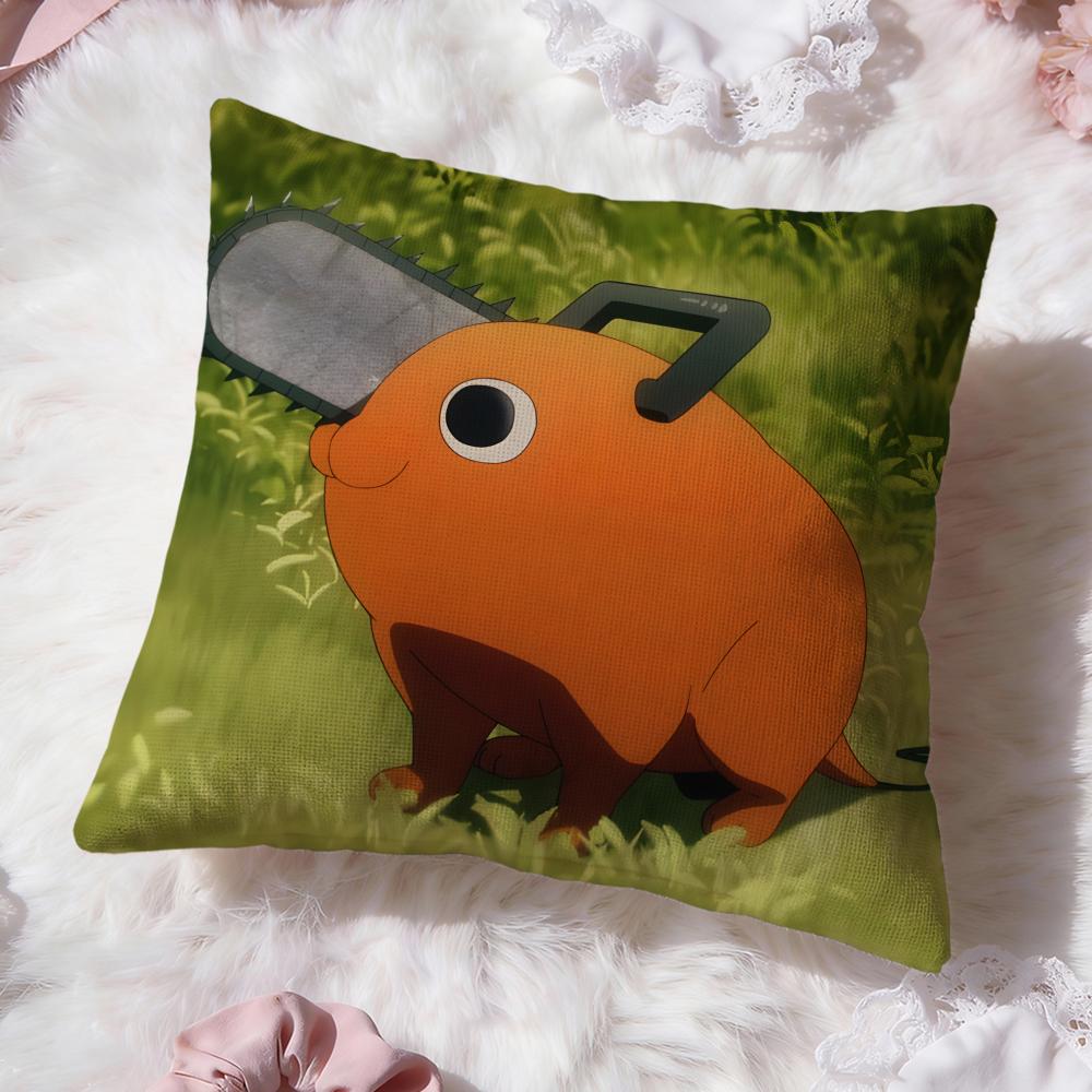cChainsaw Manss anime Cushion Cover Premium Comfort Reversible Pillow Cove -Two in One Design for Any Room & Car Interior