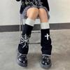 Lolita Winter Cross Skull Knitted Foot Cover Double-sided Wear Women Leg Warmers Lolita Boots Cover