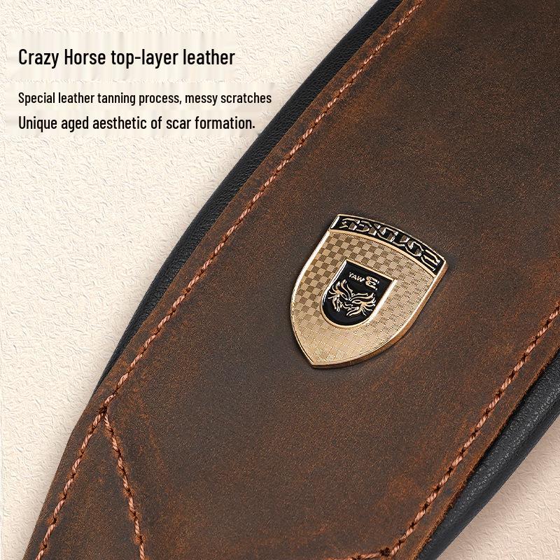 Кожаный ремень для гитары Crazy Horse, верхний слой, для бас-гитары, электрогитары, акустической гитары, народной гитары - Универсальная посадка.