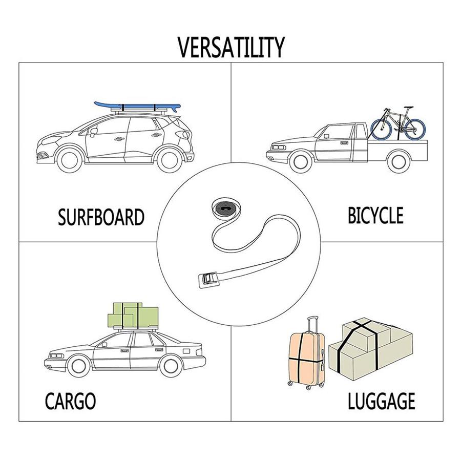 1 Pair 300CM X 2.5CM Car Roof Rack Luggage Cam Buckle Lashing Tie Down Straps