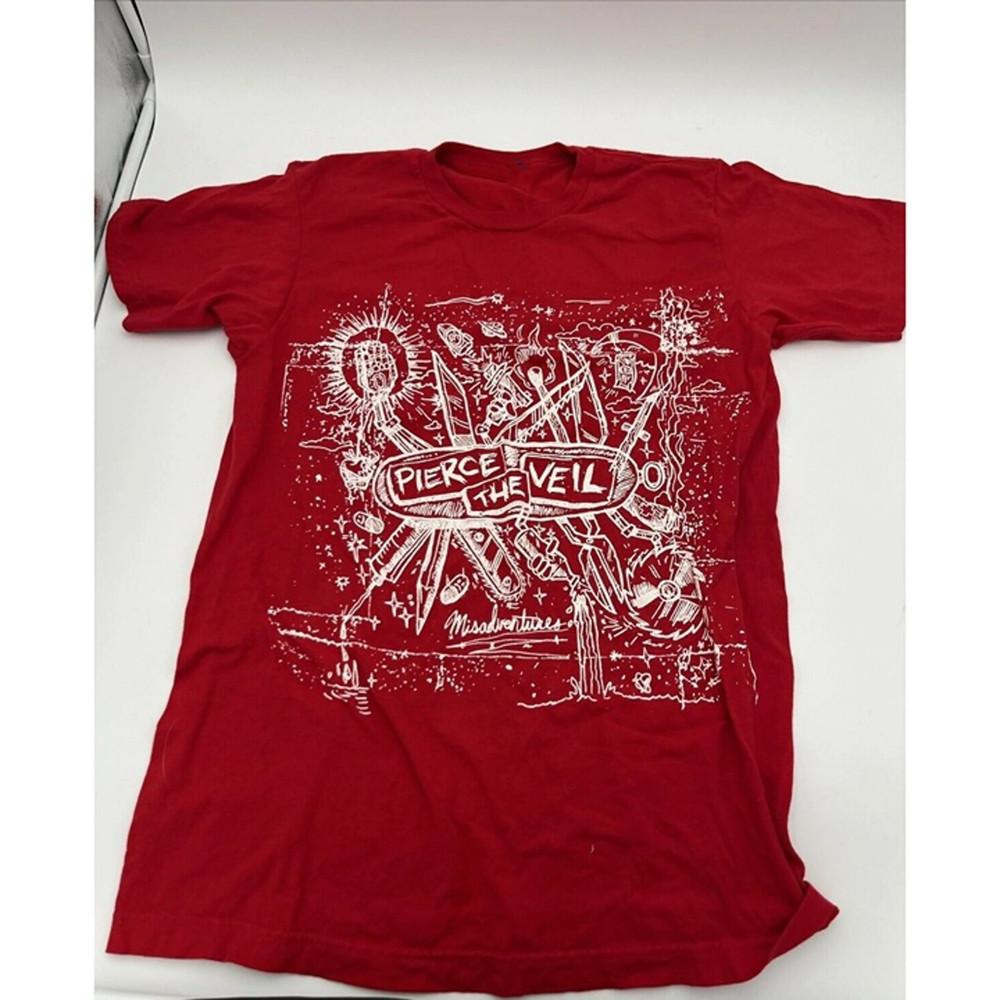 Retro Pierce The Veil Band Album Cotton Red Full Size Unisex Tee Shirt Unisex T-Shirt