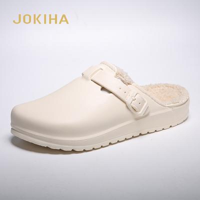 2024 зимние женские сабо с мехом модные розовые водонепроницаемые плюшевые теплые мюли-сабо тапочки сандалии садовые меховые сабо садовая обувь