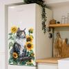 Съемная наклейка на стену «Подсолнух, бабочка, кошка» для кухни, холодильника, дома, DIY-декор, милый, красочный стиль