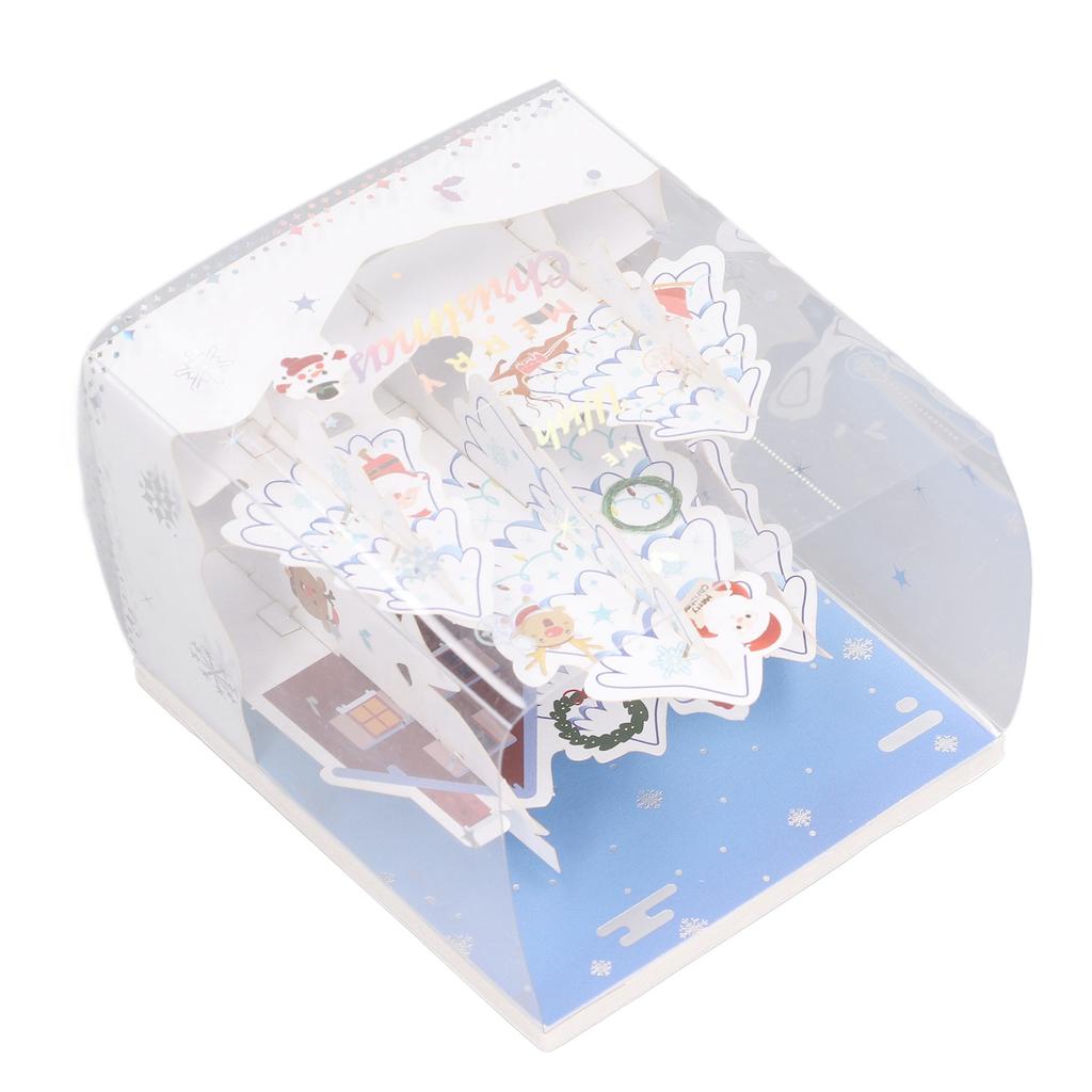 3D Popup Музыкальные рождественские открытки Ручная работа Ажурная гравировка Снежный пейзаж 3D рождественские открытки с бумагой