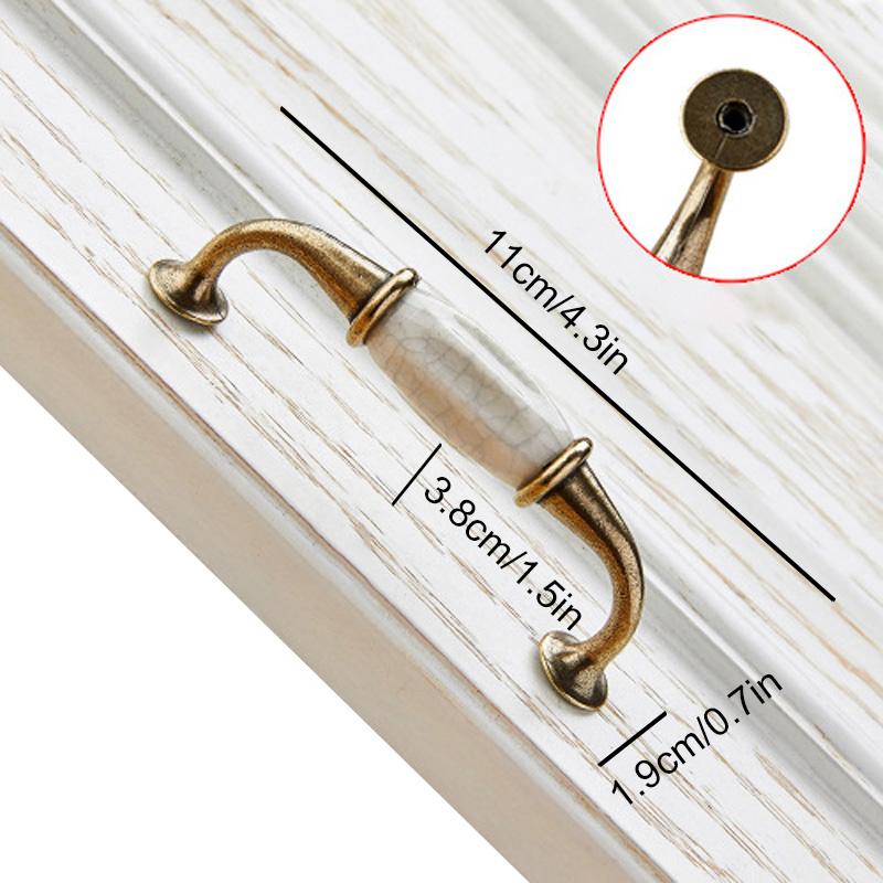 1 шт. Ручки для дверей шкафа, мебельная фурнитура, дизайн с трещинами, антикварная ручка для ящика шкафа, французский стиль, керамика