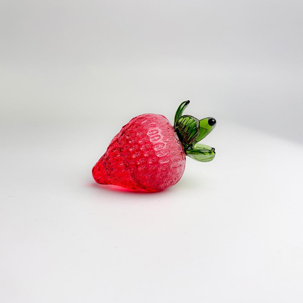 Red Strawberry Glass Decorative Fruit For Table
