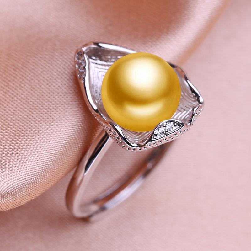 seniko Кольца с натуральным пресноводным жемчугом для женщин, модное женское кольцо с кубическим цирконием и CZ, ювелирные изделия с жемчугом, регулируемое кольцо