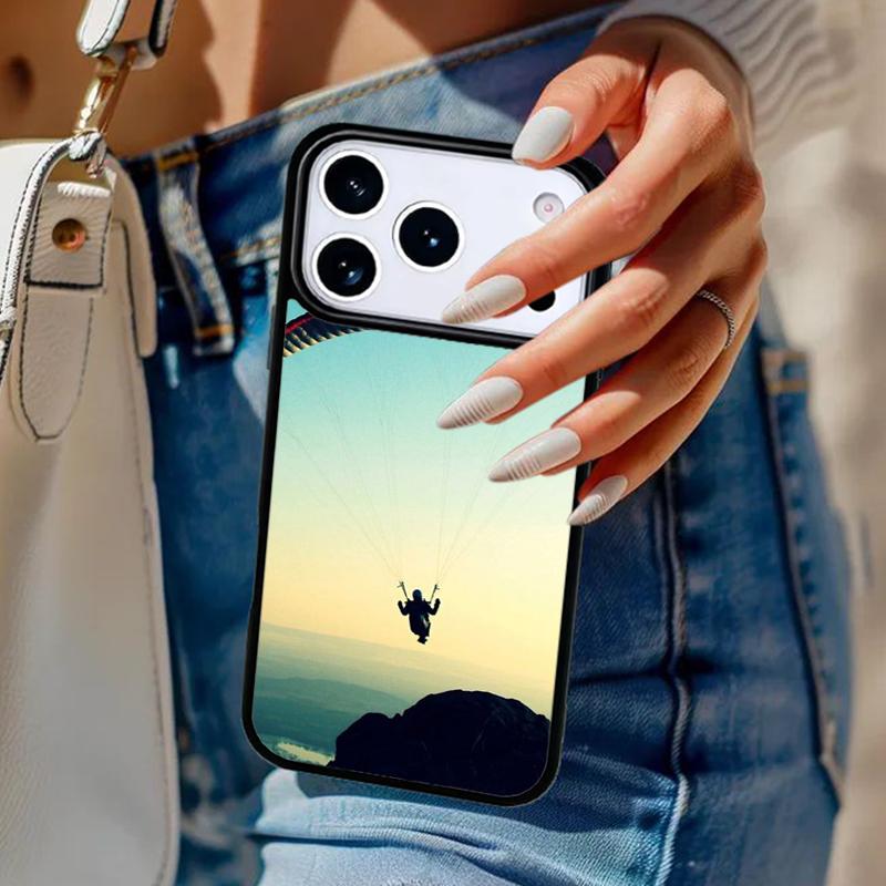 Чехол для телефона Параплан Парапланерист Для iPhone 17 Air 14 15 13 12 Max Чехол Для Apple 16e 11 Pro Max Plus Coque