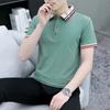 Мужская летняя рубашка поло с коротким рукавом и свободными лацканами, повседневная мужская футболка с коротким рукавом