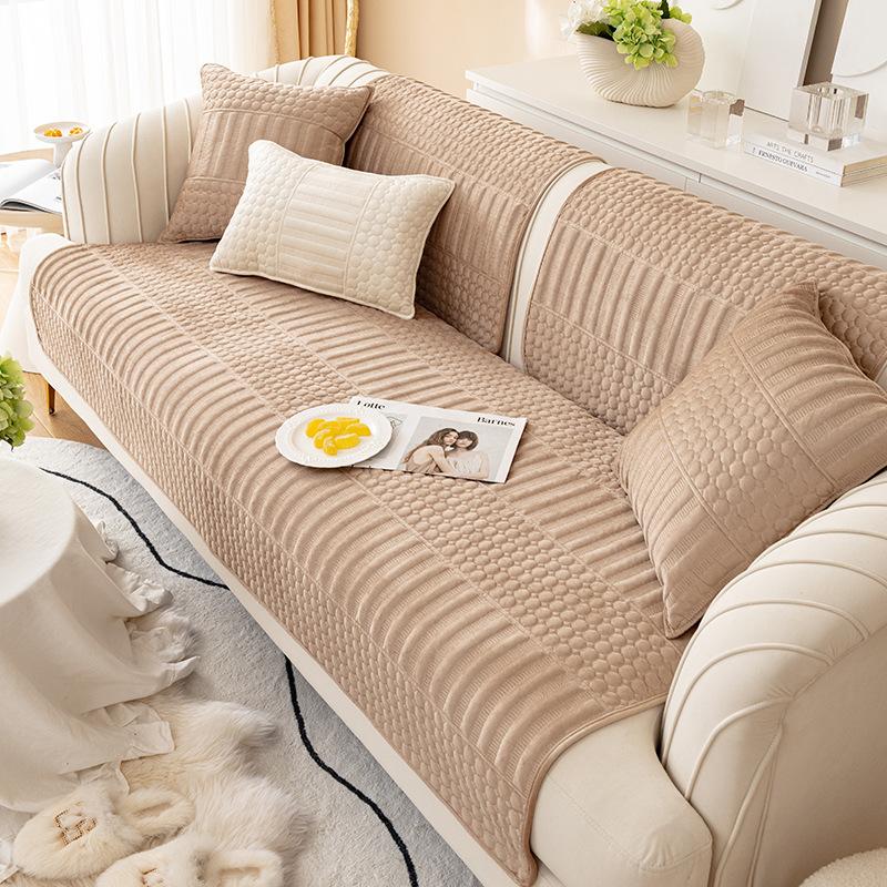 Sofa Cushion Winter Cushion Simple High-grade Non-slip New Plush Cover Cloth Towel Cushion Thickened Sofa Cover Cover