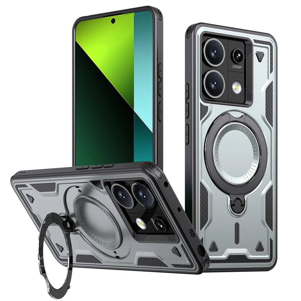 Для Xiaomi Poco X6 Pro Redmi Note 13 5G K70E Чехол Военная Броня Противоударный 360° Вращающееся Кольцо-Подставка ТПУ Пластиковая Крышка Телефона