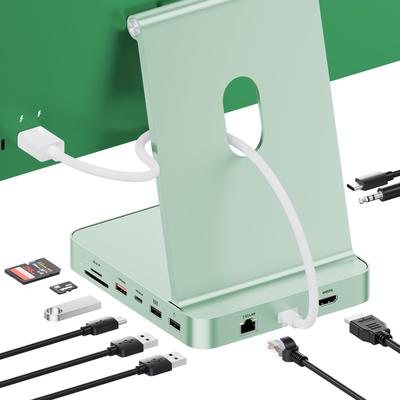 PULWTOP 11 в 1 USB C хаб для iMac 2021 2023 2024 iMac M1 M3 M4 Аксессуары USB-хаб HDMI Расширение SSD Не USB C 2 x USB A Разъем 24" 4K, 2.5G Ethernet,