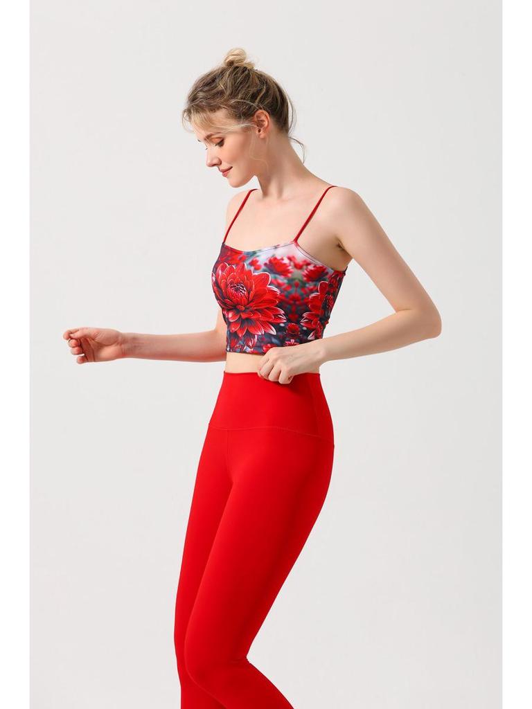 Женский модный жилет для йоги с принтом и мягким спортивным бюстгальтером — ударопрочная, быстросохнущая и дышащая одежда для фитнеса