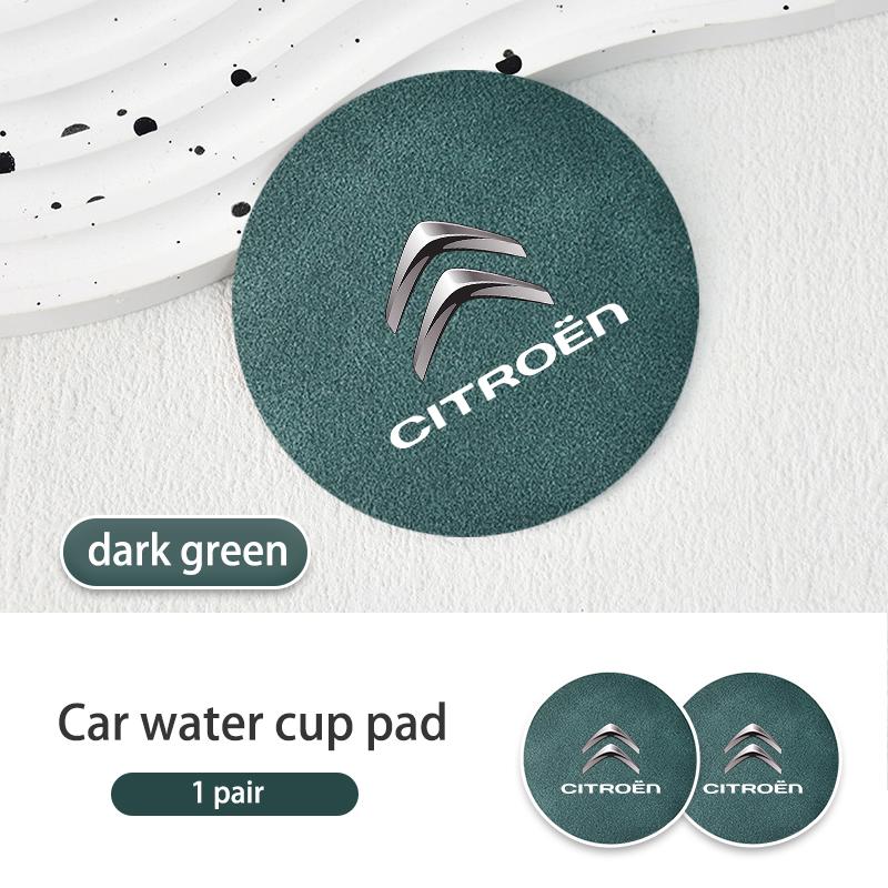 AEG3 Suede Car Coaster Anti-slip Water Cup Heat Insulation Mat Decor For Citroen Grand Berlingo Jumper Celysee Xsara Picasso Aircross