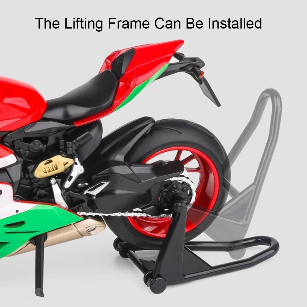 1:Модель мотоцикла 1/12 1199 HP4, игрушечная машинка, металлическая литая, поворот колеса, амортизация, модели мотоциклов для детей, подарки