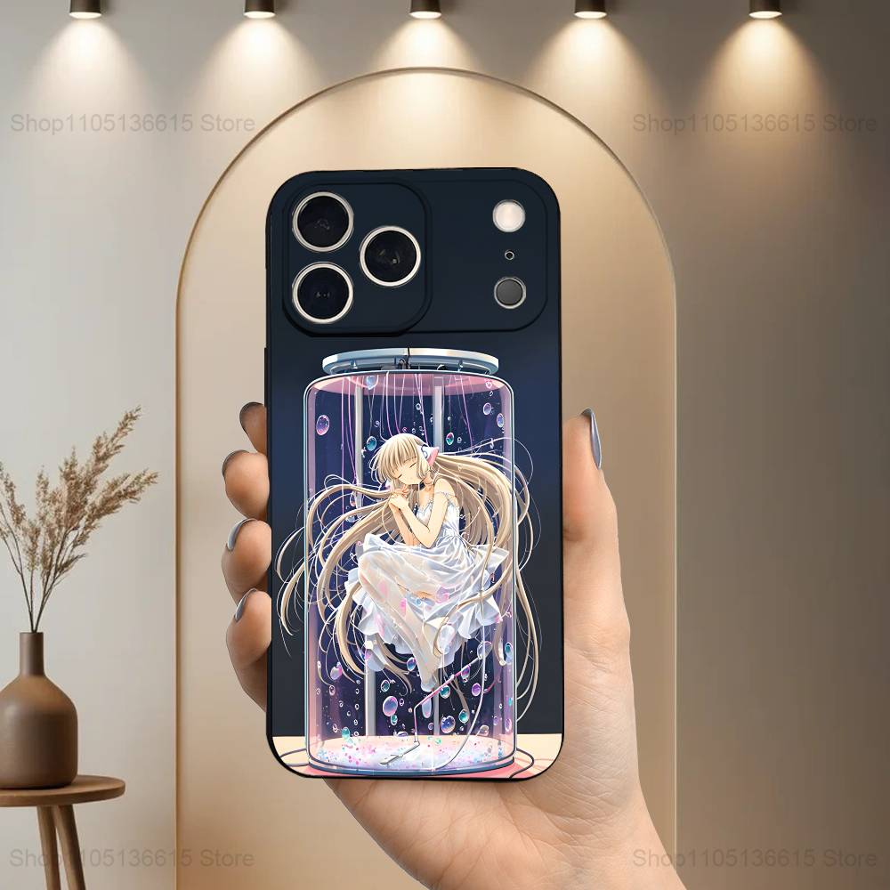 Милый чехол с комиксами C-Chobits для iPhone 17,16,15,14,13,12,11 Air,Plus,Pro Max,XS,X,XR,SE,Mini,8,7, Мягкий силиконовый черный чехол