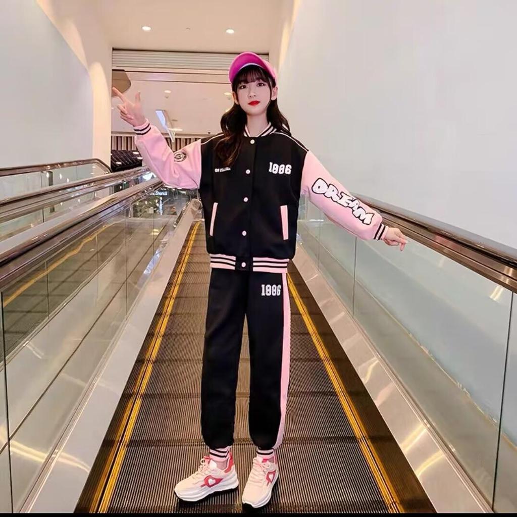 Девочки Весенне-Осенний Модный Костюм: Модные блейзеры и спортивная одежда для детей